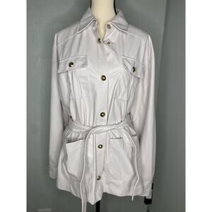 Pinko White Faux Leather Women’s Jacket